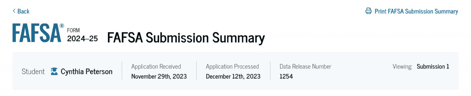 What You Need To Know About The FAFSA Submission Summary – Federal ...