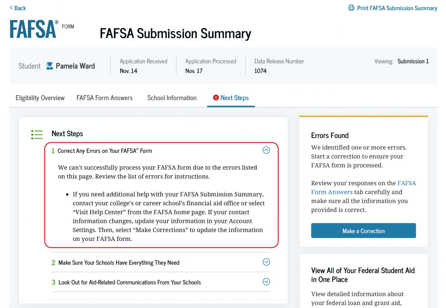 FAFSA Submission Summary: What You Need To Know – Federal Student Aid